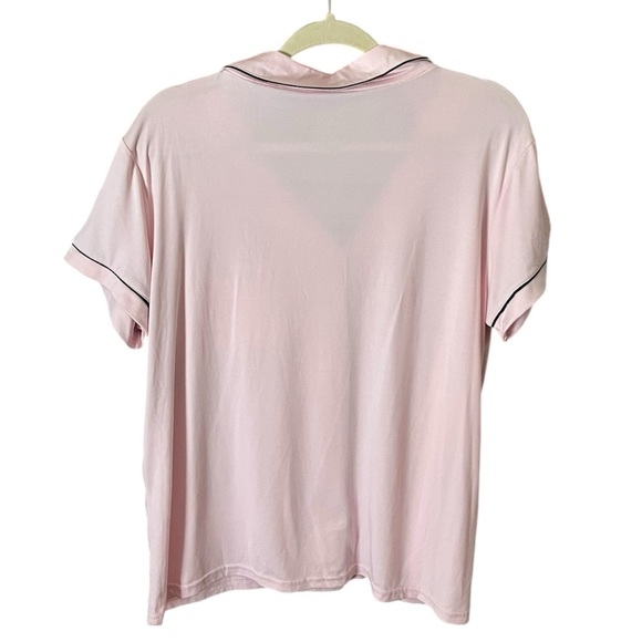 Born Pink Black Trim Size Large 2 Piece Pajama Short Sleeve Pants Set - Picture 4 of 9